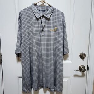 Men's Gray Checkered Polo Shirt